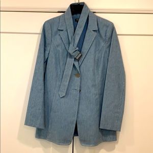 Worth New York Chambray Denim Suit Jacket